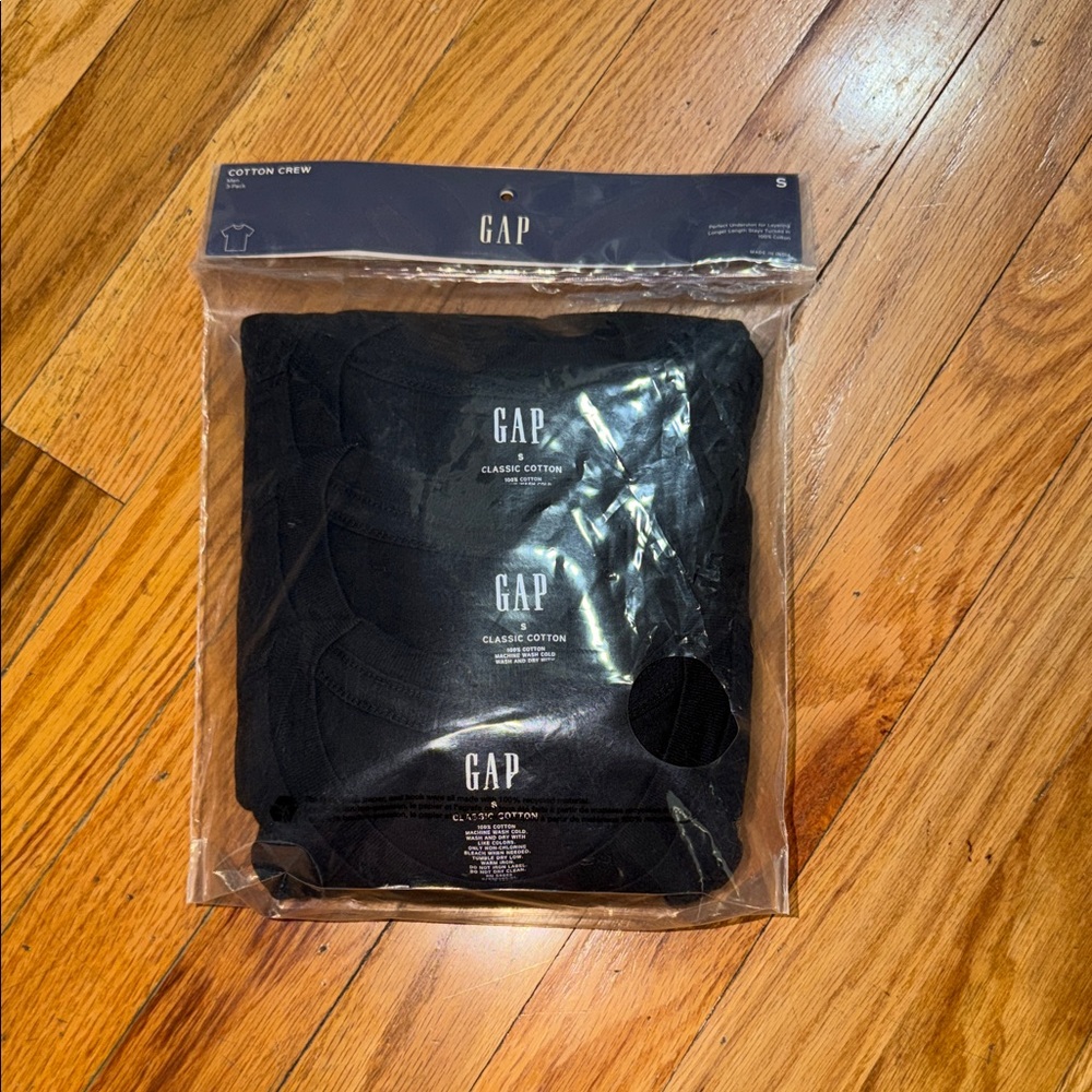 GAP Black Classic Cotton Crew T-Shirts Pack